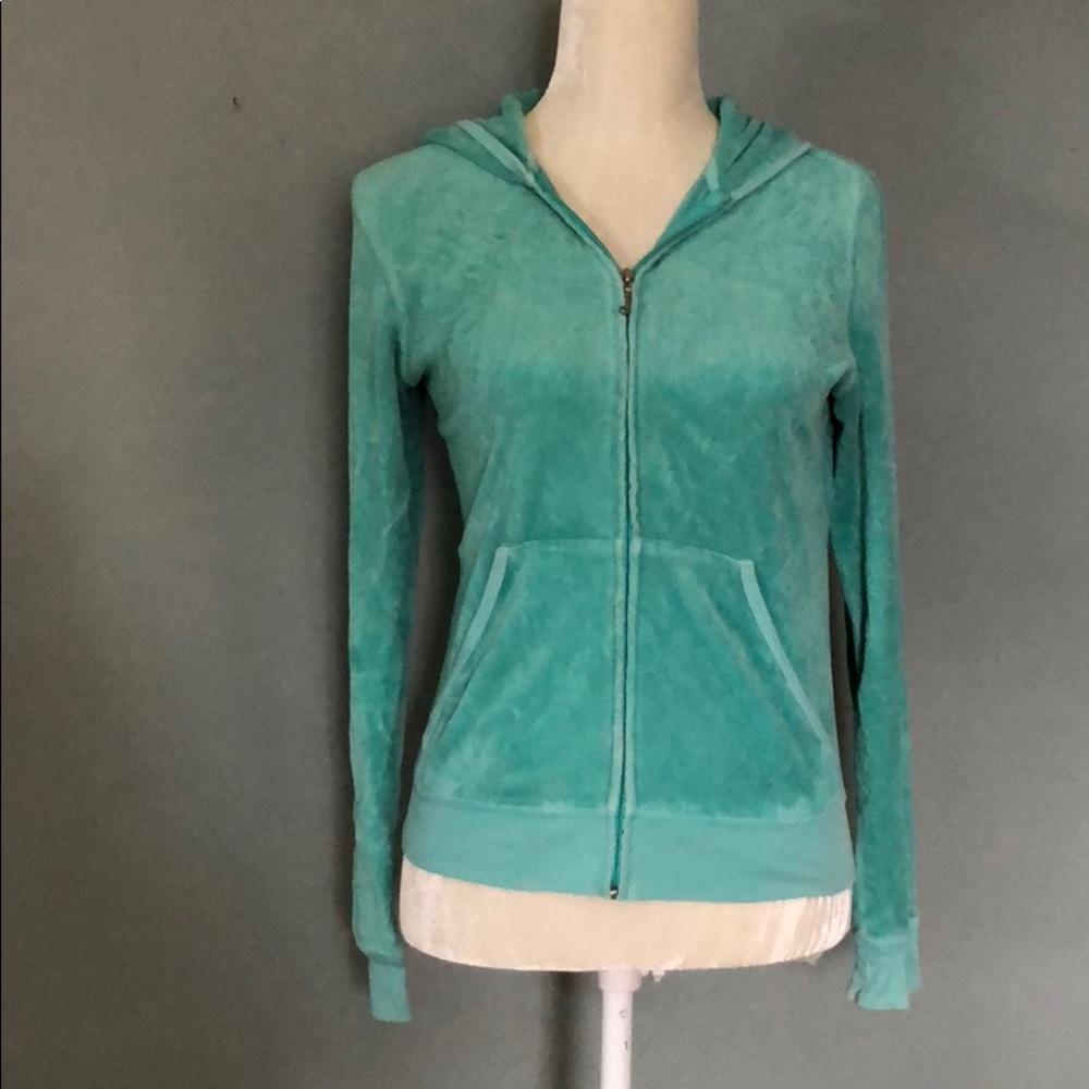 Juicy Couture Mint Terry Cloth Zip Up